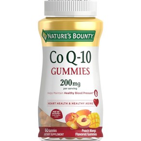 Nature's Bounty CoQ10 구미 심장 건강 지원 CoQ10 200mg 복숭아 망고 맛 60개 Nature's Bounty CoQ10 Gummies Suppo