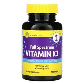 InnovixLabs Full Spectrum Vitamin K2 with MK-7 and MK-4 All-Trans Bioactive K2 600 mcg K2 per Pill Soy Gluten Free Non-GMO 90 Capsules Supports Health