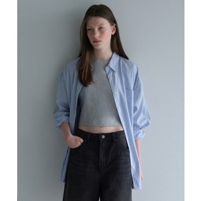 무신사스탠다드 MUSINSA STANDARD WOMAN 우먼즈 오버사이즈 스트라이프 실키 셔츠 [블루] MWDSH801-BL 1770241