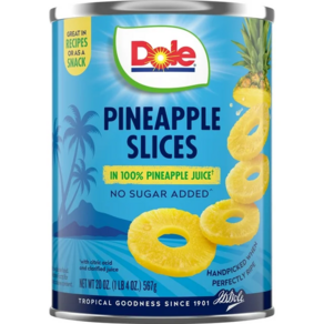 Dole 100% 파인애플 슬라이스 통조림, 567g, 1개