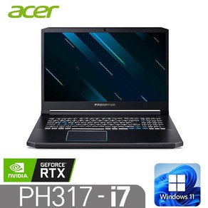 [ACER PH317]HELIOS 300 인텔 9세대 i7-9750H DDR4 16G SSD512G RTX2060 윈11 17풀HD 게이밍북, PH317, WIN11 Home, 16GB, 512GB, 진청