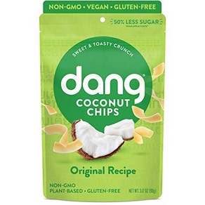 Dang Toasted Coconut Chips  Oiginal  1 Pack  V 당 구운 코코넛 칩  원본  1팩  비건 글루튼 프리 비 GMO 전체 식품으로, 1개, 89g