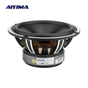 AIYIMA 1Pcs 6.5인치 우퍼 스피커 50W 4옴 베이스 오디오 자동차 사운드 스피커 드라이버 알루미늄 세라믹 블랙 다이아몬드 주조 책꽂이, 50W 4 Ohm, 1) 6.5