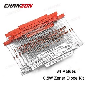 제너 다이오드 모듬 키트 값, 1개, 2. 34Values X 10pcs Mix