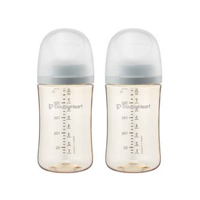 [더블하트] 모유실감 3세대 PPSU 새벽그레이 240ml 트윈팩, 2개