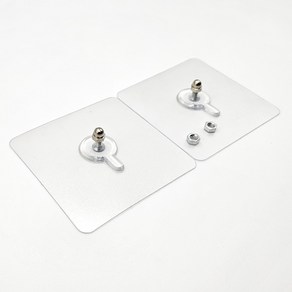 심플하이 접착식 벽고정 걸이 나사 못 너트 무타공후크, 2개, 투명(12mm)