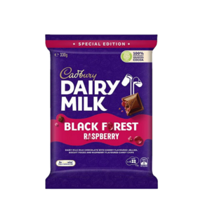 호주 캐드버리 빅사이즈 초콜릿 데어리밀크 블랙 포레스트 라즈베리 Cadbuy Daiy Milk Black Foest Raspbey Chocolate Block, 1개, 330g