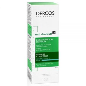 일반 모발에서 지성 모발을 위한 DERCOS 안티 비듬 DS 샴푸 200ml 6.76온스(4276-4607-4449) 모델(12705-1859), 1개