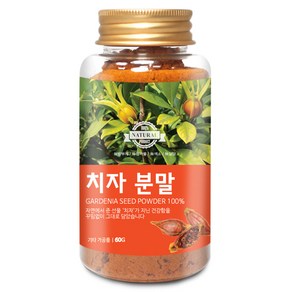 드랍쉽 치자분말(국산) 60g(플라스틱통) 치자 가루 분말 파우더 선식 건강 한방 차 떡 염색, 1개, 60g