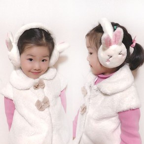 아동 어린이 겨울 토끼 방한 털 접이식 초등학생 귀마개 귀도리