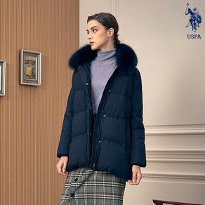 USPA 21FW 폭스카라 구스다운 여성 점퍼 네이비 WP21-DW404NV