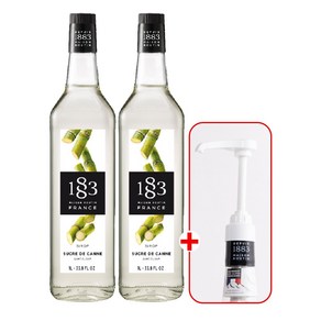 1883 케인슈가 시럽 1000ml 2개+1883 범용 시럽 펌프 화이트 1개 세트