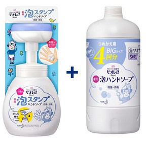 일본 비오레 핸드워시거품형 버블핸드워시 250ml +핸드워시거품형리필액빅사이즈77mlx2개, 1개