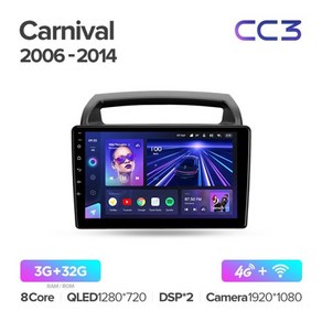 TEYES CC3 Kia Canival VQ 2006-2014 차량용 라디오 멀티미디어 비디오 플레이어 네비게이션 스테레오 GPS 안드로이드 10 No 2din 2 din dvd, 중국, 06 카니발 CC3 32G