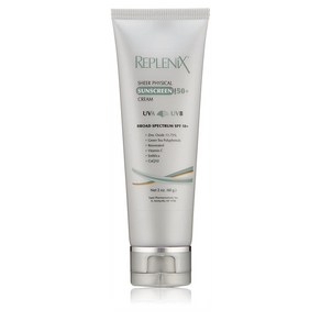 Replenix 리플레닉스 쉬어 피지컬 썬스크린 크림 SPF 50 2 oz, 1개, 60g