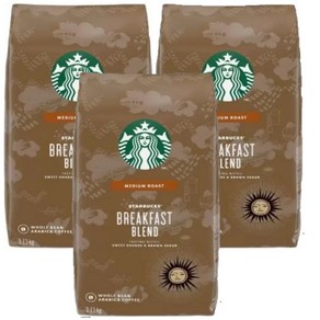 Stabucks 스타벅스 브랙퍼스트 블렌드 홀빈 커피 1.13kg (3입) 원두커피, 3개, 홀빈(분쇄안함)