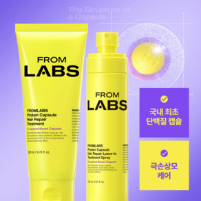 프롬랩스 더블 흡착 트리트먼트 세트 [1회 사용 개선] 상한 머리 복구 극 손상 모 셀프 헤어 클리닉, 1세트