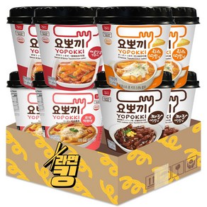 요뽀끼 떡볶이 세트 (매콤달콤/짜장/로제/치즈) 각2개씩, 1개