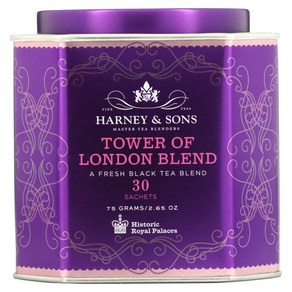 Haney & Sons 타워 오브 런던 블렌드 프레시 홍차 블렌드 30 주머니 2.67 oz (75 g) 1팩, 30개