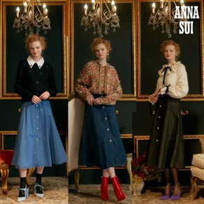 안나수이 14.[최초가 79900원] ANNA SUI 플라잇 오브 쥬얼 버튼 데님 스커트 1종811430