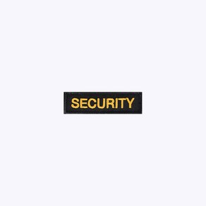 SECURITY 검정+노랑 BY72 - 오버로크 벨크로 마크 약장 와펜 자수 가드 안전 보안 시큐리티