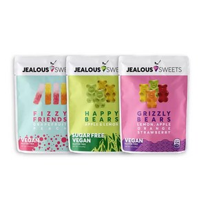 Jealous Sweets 비건 젤리 40g x 10pk 간식, 그리즐리 베어, 10개