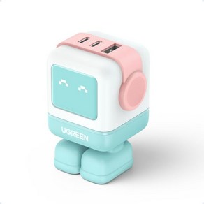 UGREEN 유그린 유노 충전기 65W USB C Nexode 3포트, Pink Blue