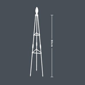 식물지지대 야외 정원 금속 오벨리스크 등반 지지 프레임 화분에 심은 꽃과 야채 격자용, WHITE, 80CM PRO, 1개