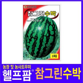 헬프팜 참그린수박 50립 씨앗 그린하트바이오, 참그린수박 씨앗, 1개