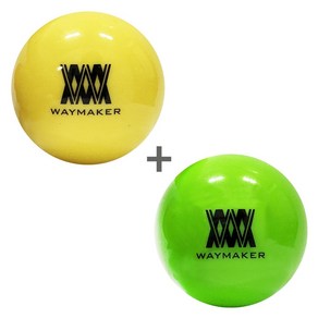 [1+1] 웨이메이커 WAYMAKER LED 3피스 파크골프공 야광 볼 비거리 증가 타격감 향상, 1세트, 1개입, 웨이메이커 파크골프공(옐로우 1개 + 그린 1개)
