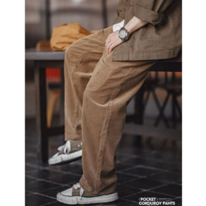 남성 바지 카고 빈티지 코듀로이 캐주얼 바지 배기 순면 스트레이트 팬츠 추동 coduoy pants FXTW2401844