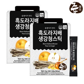 [즙쟁이] 흑도라지 배 생강 청 스틱 2박스 200포 도라지청, 1kg, 2개