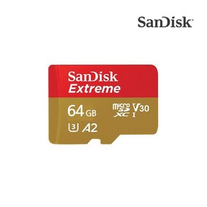 SanDisk Exteme MicoSDXC TF 메모리 카드 64GB/SDSQXAH-064G-GN6MN/4K UHD 촬영/UHS-I (U3)/마이크로SD(TF)/A2/최대 읽기, 1개