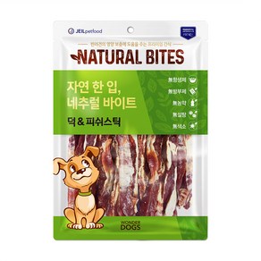 원더독스 네추럴바이트 덕&피쉬스틱 강아지 간식 180g, 1개