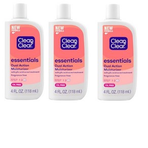 Clean & Clea Dual Action Moistuize 클린앤클리어 듀얼 액션 모이스쳐라이저 보습제 4oz(118ml) 3팩, 118ml, 3개