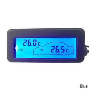 차량용 디지털 온도계 미니 LCD 차량 내부 및 외부 온도계 T18 차량 내부 온도 센서 12V, 1개, 3)Blue