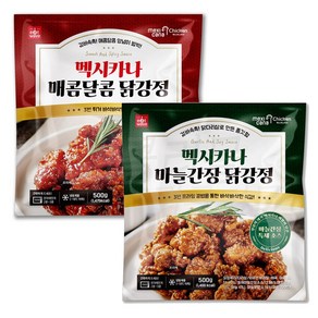 [퀴클리몰] 멕시카나 매콤달콤 닭강정 + 마늘간장 닭강정 2종