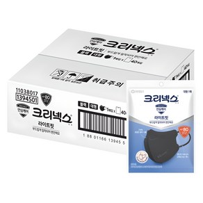 크리넥스 입체형 라이트핏 마스크 대형 KF80, 1개입, 40개, 검정