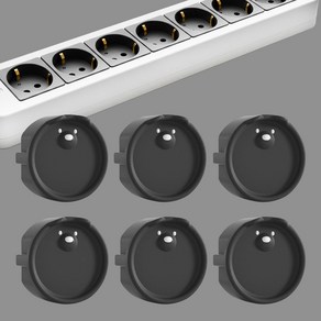 심플루미 실리콘 콘센트 커버 멀티탭 안전 마개 감전방지 덮개, 블랙, 6개