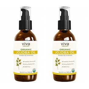 Viva Natuals Jojoba Oil 비바 네추럴스 호호바 오일 4oz(118ml) 2팩, 118ml, 2개