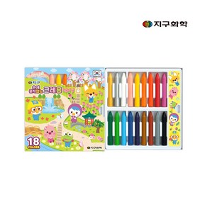 지구화학 손에묻지않는 뽀로로 크레용 18색, 1개, 뽀로로 손에묻지않는 크레용18색