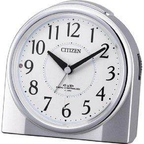 CITIZEN 시티즌 4RL432-019 [전파식 알람시계 자명종 전자음 네무리나 링 실버메탈릭 스누즈 야간자동점등라이트]