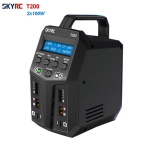 SKYRC T200 듀얼밸런스충전기 방전기 2X100W 12A RC 자동차 모델 리튬 배터리충전기, 1개