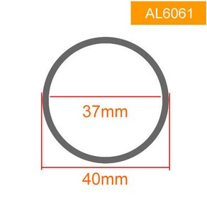 알루미늄파이프 스텐파이프 원형 튜브 6061 얇은 두꺼운 벽 단단한 스트레이트 외경 40mm 내부 2038mm 1mm10mm, 3.OD40 ID37 - 245mm, 1개