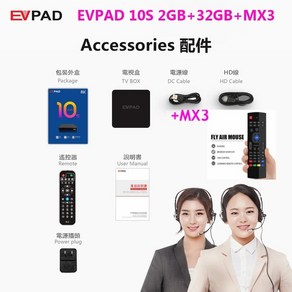 한국 일본 EVPAD 10P TV 박스 2023 핫 셀러 아시아 셋톱 6P 10S 2GB32GB 업데이트 4GB, 03 10S 2GB 32GB MX3_05 KR