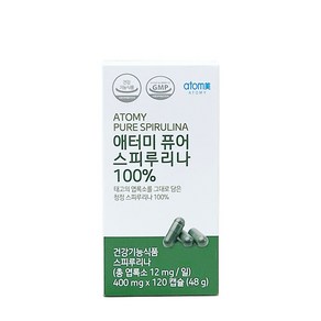 애터미 퓨어 스피루리나 120캡슐 +포켓물티슈 증정, 1개, 120정