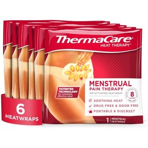 ThermaCare Portable Menstrual Heating Pad Period Paid Relief Heat Patches for Cramps 6 캡슐