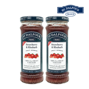 [St Dalfou] [1+1] 샹달프 스트로베리 루바브 잼 루바브 뿌리 추출물 딸기 스프레드 284g 2병 St Dalfou Stawbey & Rhubab Spead, 2개