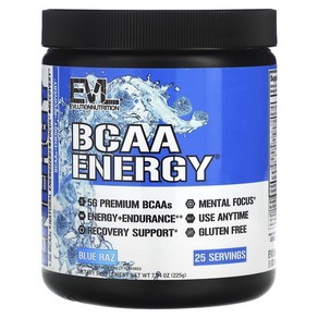 이보루션뉴트리션 BCAA 에너지 블루라즈 7.94 oz (225g)