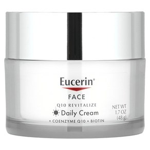 Eucein(유세린) Q10 리바이탈라이즈 데일리크림 페이스 향료 무함유 48g(1.7oz), 유세린 Eucein 페이스 Q10 리바이탈라이즈 데일, 48g, 1개